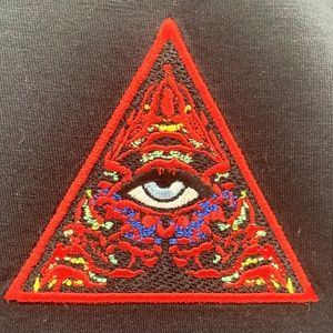 GIVENCHY PARIS “Realize Real Eyes” embroidered appliquéd tee NWOT